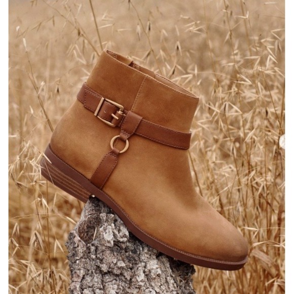 Vionic Shoes - Vionic Rhiannon Cognac Distressed Western Ankle Boots Womens Size 7M Leather NEW